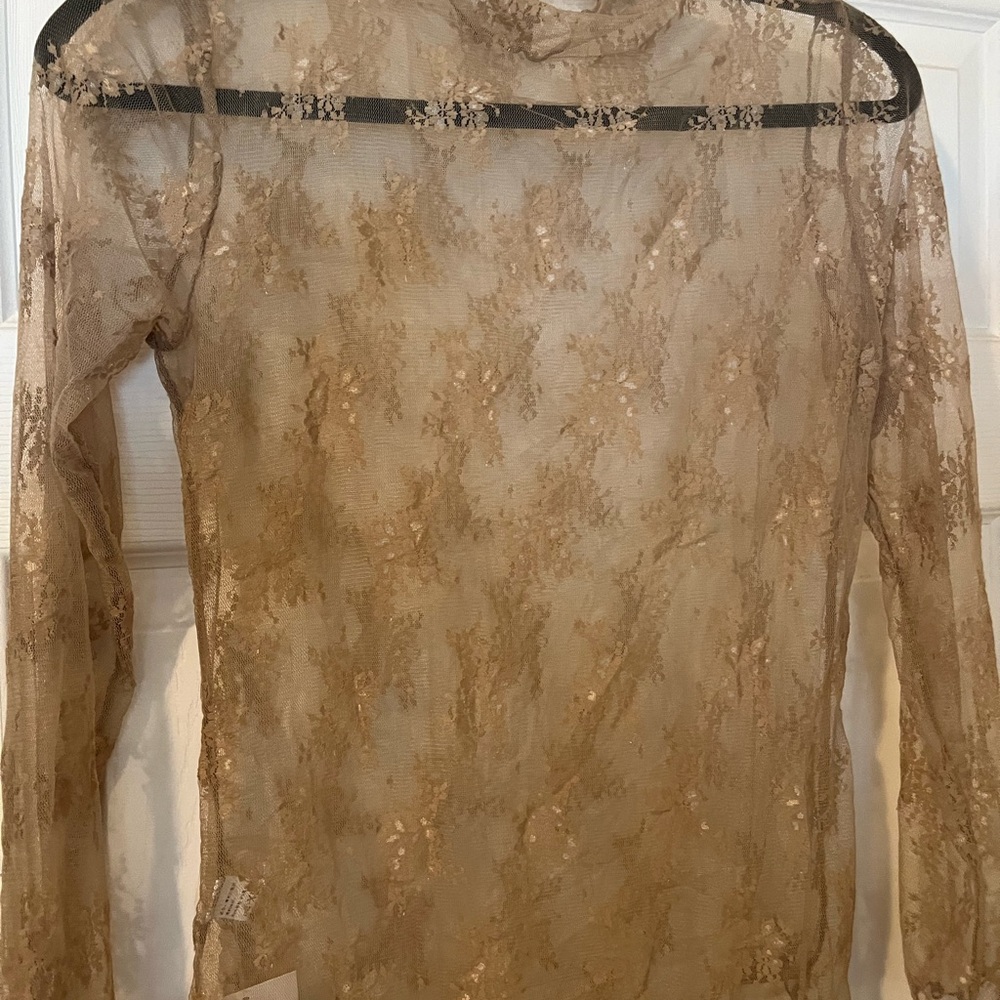 Sheer Lace Long Sleeve Top